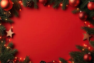 Savings flyer with central blank area for Christmas sale offers, savings template, holidaythemed deals