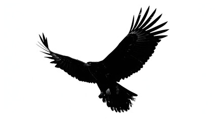 Fototapeta premium Bald Eagle flying in cloudy weather, silhouette Eagle silhouette, Fliying Eagle Silhouette Vector Silhouette of Flying Bird, Generative Ai