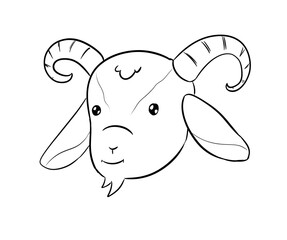 goat head digital drawing illustration isolated