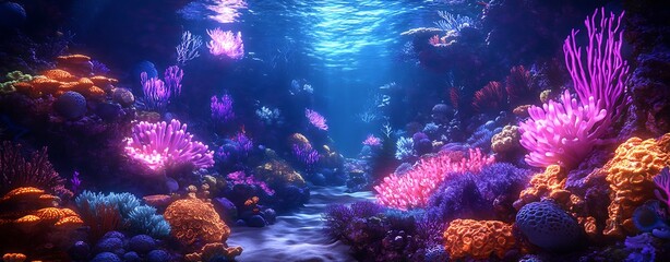 Whimsical Underwater Kingdom with Colorful Coral