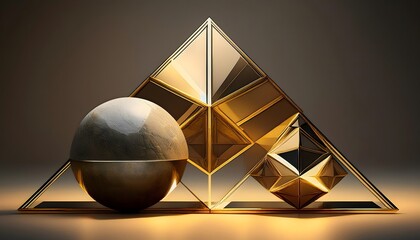 Golden Geometric Shapes