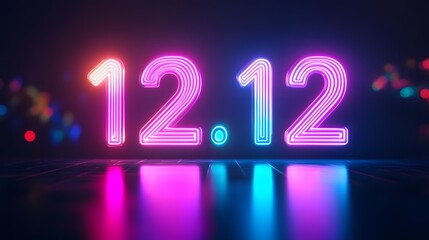 Double 12 shopping neon lights 12 three-dimensional digital space
