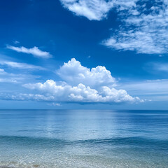 Obraz premium Breathtaking beach scene with clouds and ocean picture