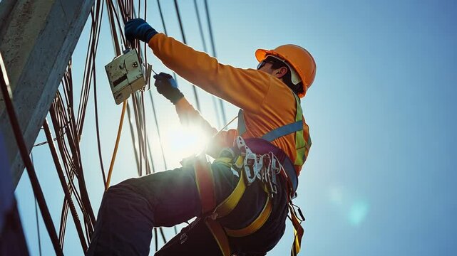 worker at work with helmet