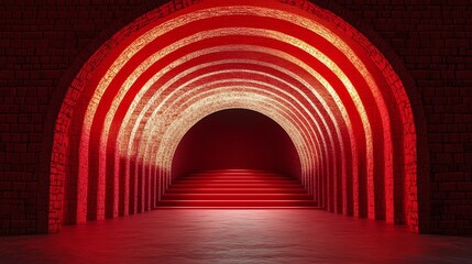 Architectural space e-commerce double 12 event promotion red scene