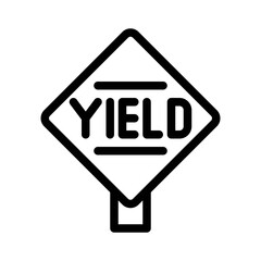 yield sign line icon