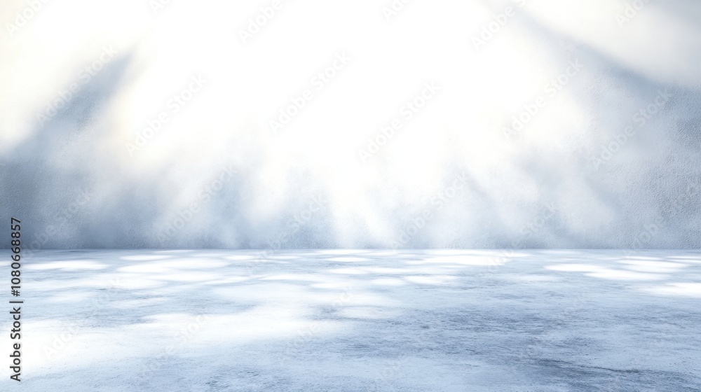 Poster clean, white background with subtle light and shadow details, creating a sense of depth