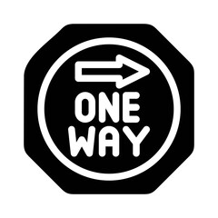 one way sign glyph icon