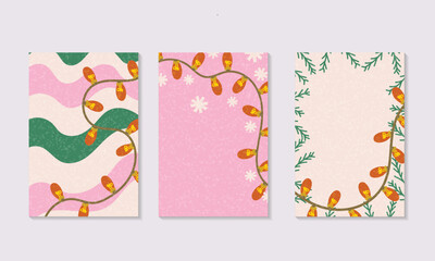 Merry Christmas greeting card or Christmas and new year background in flat vector