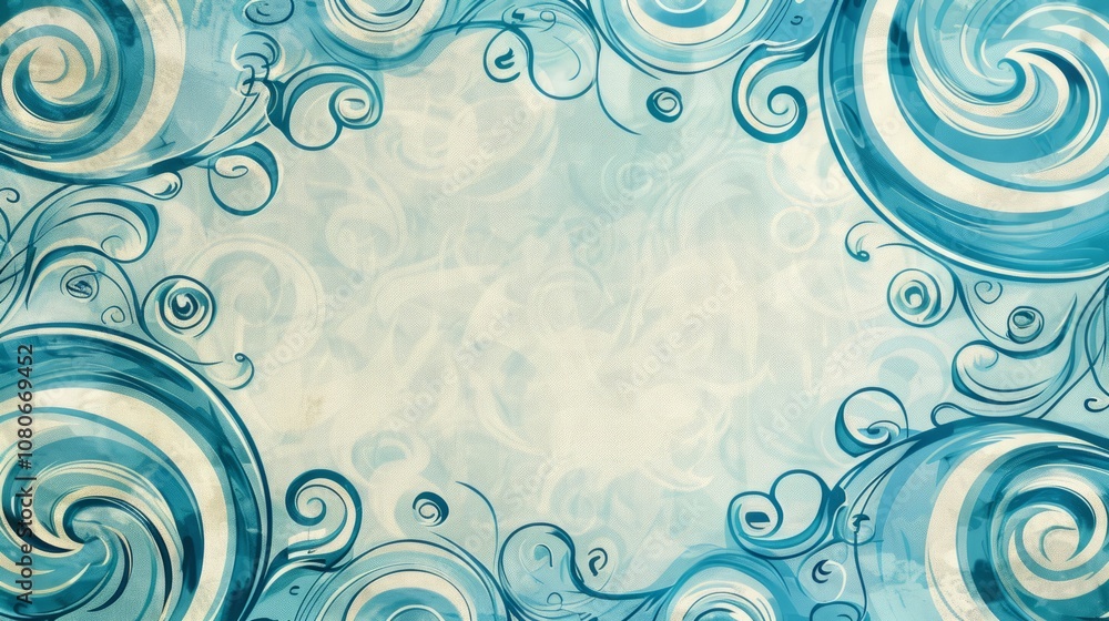 Poster hand-drawn background with swirl pattern