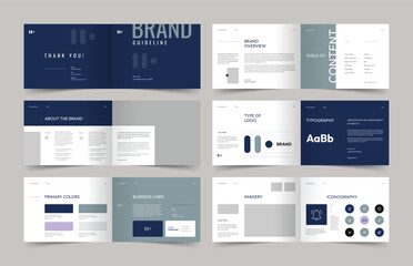 Landscape Brand Guideline Presentation Layout, Minimalist Luxury Brand Guide Template, Brochure Template