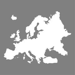 Obraz premium Europe Continent Map Simple Low Detail Outline Modern Design Silhouette Hard Edges Vector