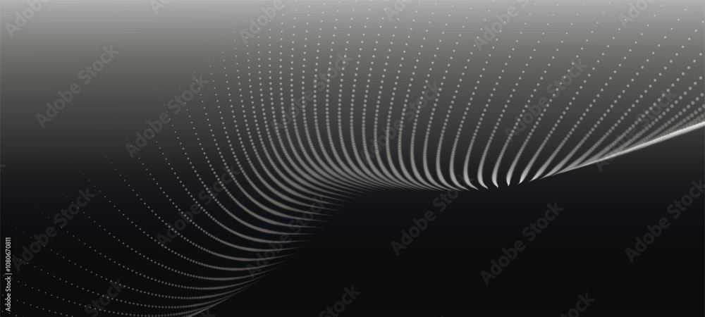 Poster abstract digital particle wave. technology background. futuristic dot wave. presentation design back