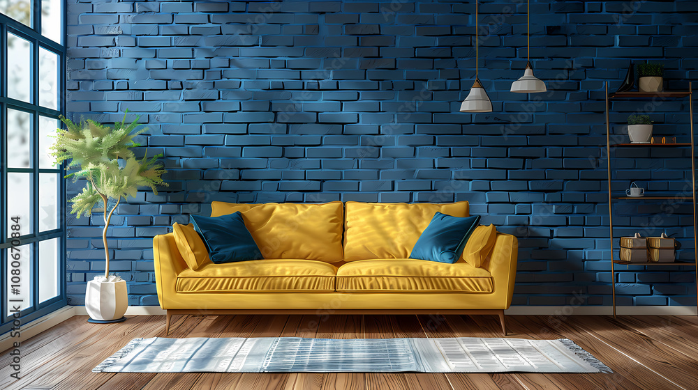 Poster scene with sofa generated ai