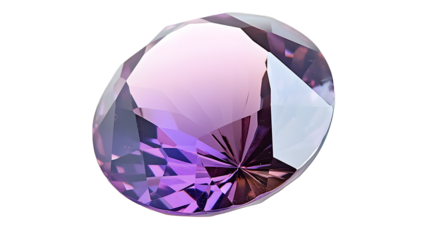 Purple gem on a transparent background. isolated background.