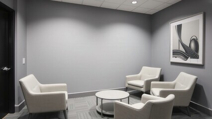 Modern Waiting Room with Comfortable Chairs and Contemporary Decor Perfect for Professional Spaces