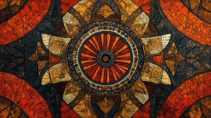 Fototapeta premium Intricate geometric abstract pattern in earth tone colors