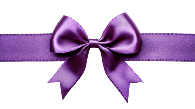 Purple ribbon bow on a transparent background. isolated background.