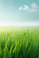 Obraz premium Grass close view with dew