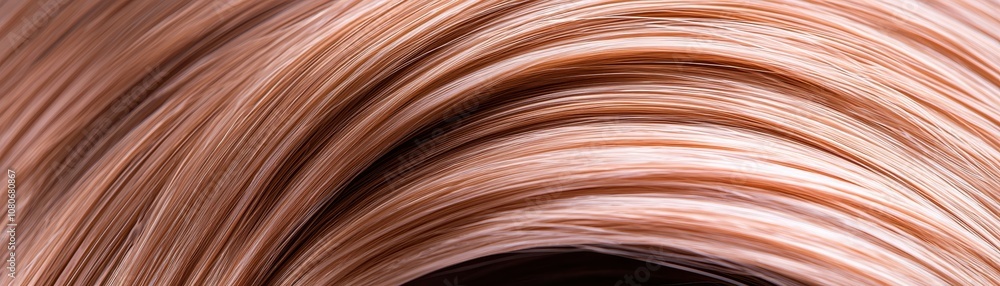 Aufkleber a close-up view of intertwined strands, showcasing smooth textures and a warm, coppery hue, creating
