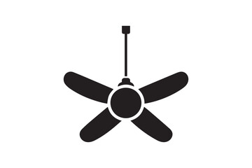 ceiling fan vector silhouette isolated in white background