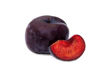 plum fruit on a white background