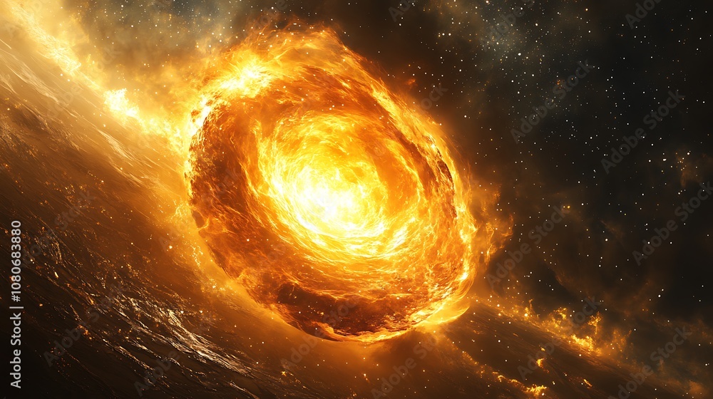 Poster mesmerizing technicolor nebula in deep space