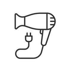 Hair Dryer, icon in line design. Hair, dryer, blow, styling, tool, salon, beauty on white background vector. Hair Dryer editable stroke icon
