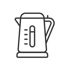 Electric kettle, icon in line design. Electric, kettle, appliance, water, boiling, kitchen, device on white background vector. Electric kettle editable stroke icon