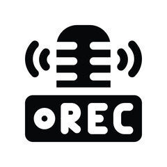 record icon. vector glyph icon for your website, mobile, presentation, and logo design.