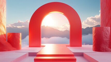 Architectural space e-commerce promotion arch scene