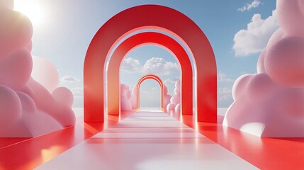 Double 12 event promotion building space e-commerce arch scene