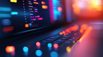 High-tech office with compliance workflow displayed, digital setup, KYC protocols, identity security