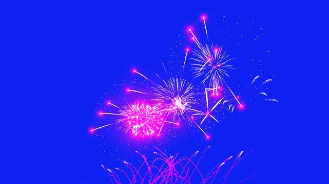 Spectacular abstract fireworks display at a festival celebrating New Year 2025 and Independence Day showcasing vibrant colors