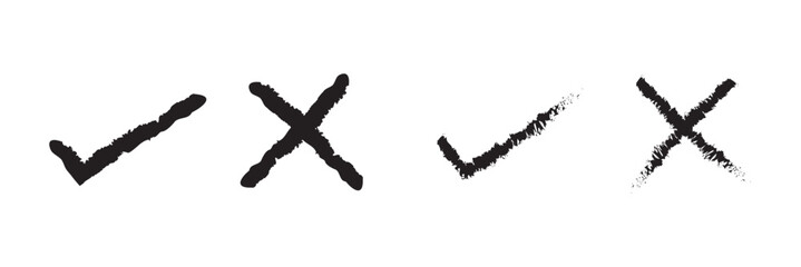 Naklejka premium Check mark and cross mark icons