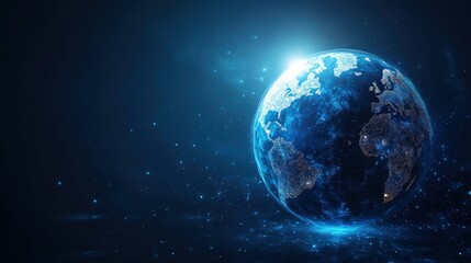 Obraz premium Glowing Earth in Space