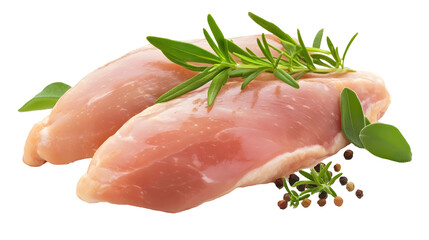 raw chicken fillet isolated on white background 