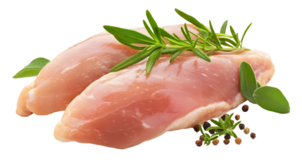 raw chicken fillet isolated on white background 