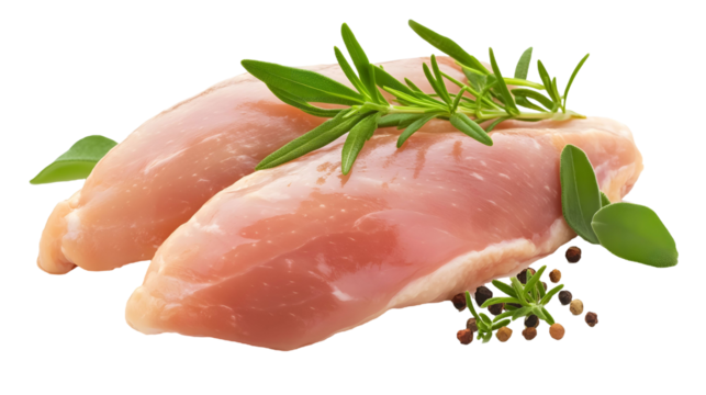 raw chicken fillet isolated on white background 