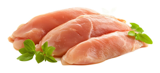 raw chicken fillet isolated on white background 