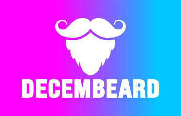 Decembeard background, banner or poster design template. observed every year in December. Holiday concept. Use to any Template, card, poster, placard, template.