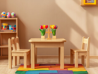 Children's room with Easter decor