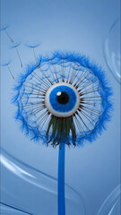 Artwork. Digital art. Wallpaper. Dandelion with an eye