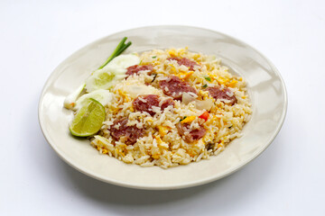 Thai fried rice with sour pork