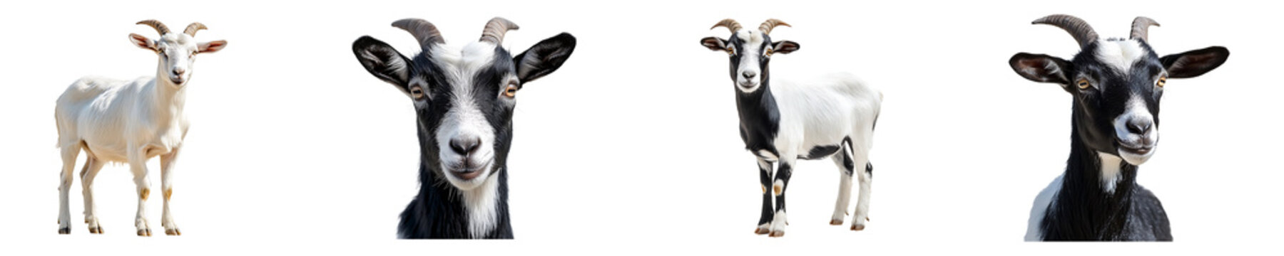 Beetal Goat Set isolated on transparent background.