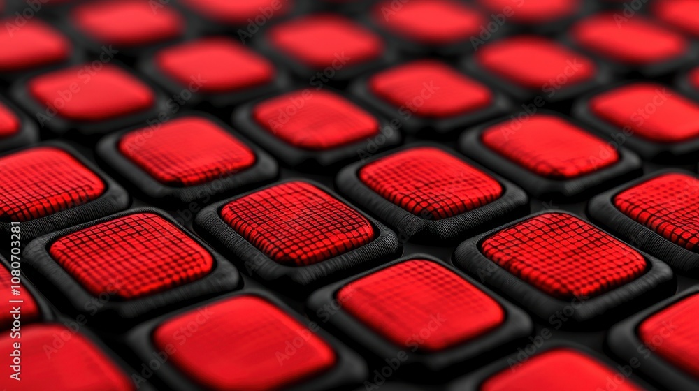 Poster abstract close-up of textured red and black buttons forming a modern background pattern for digital,