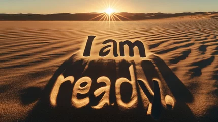 Ingelijste posters Huisarts I am ready – Spruch in Sanddünenlandschaft bei Sonnenaufgang  © Red Tiger Design