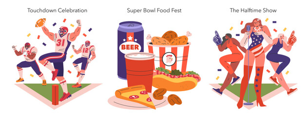 Super Bowl. Flat Vector Illustration