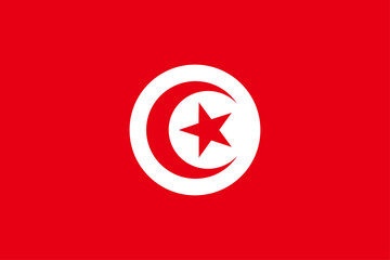 Flag of Tunisia. Tunisian Flag. Tunisia Day. Vector illustration