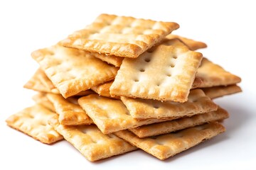Fototapeta premium Chips and Crackers isolated on a white background, close up